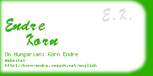 endre korn business card